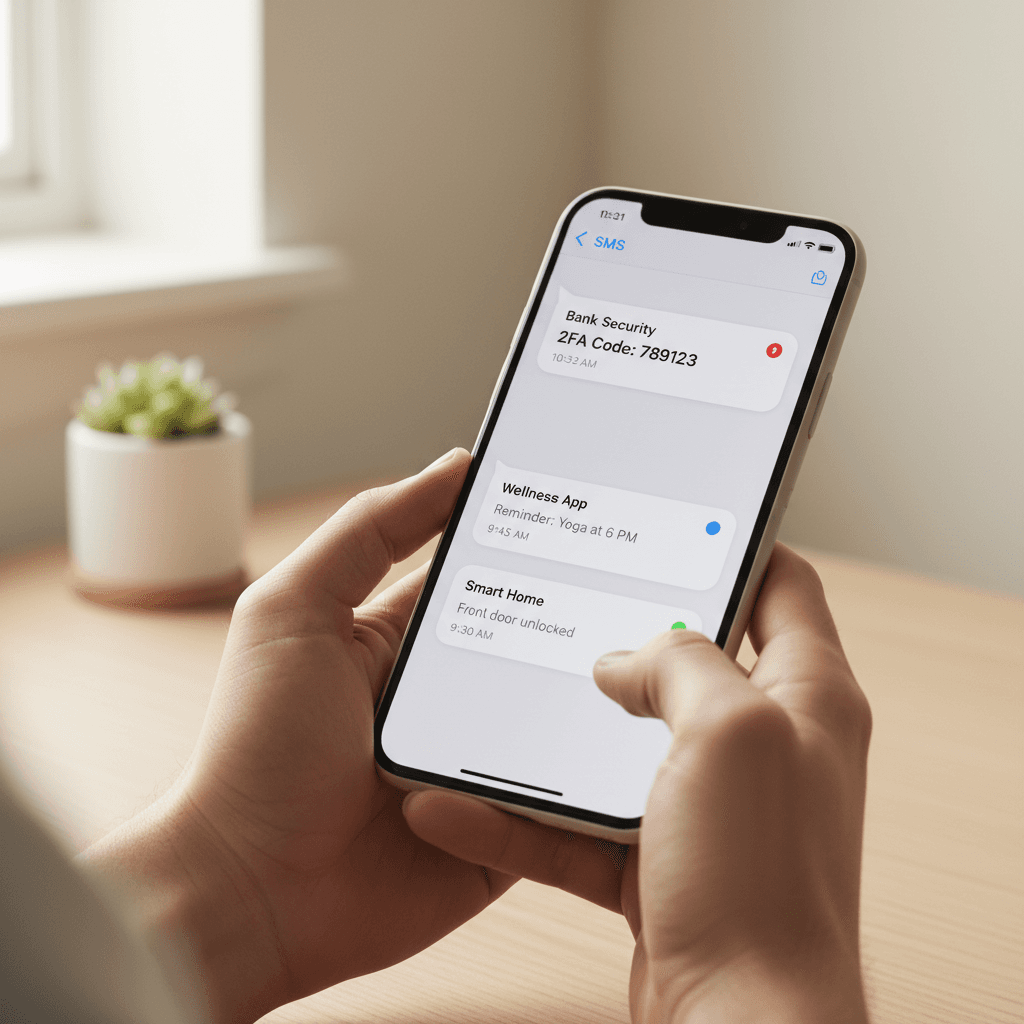 Smartphone showing WhatsApp automation interface
