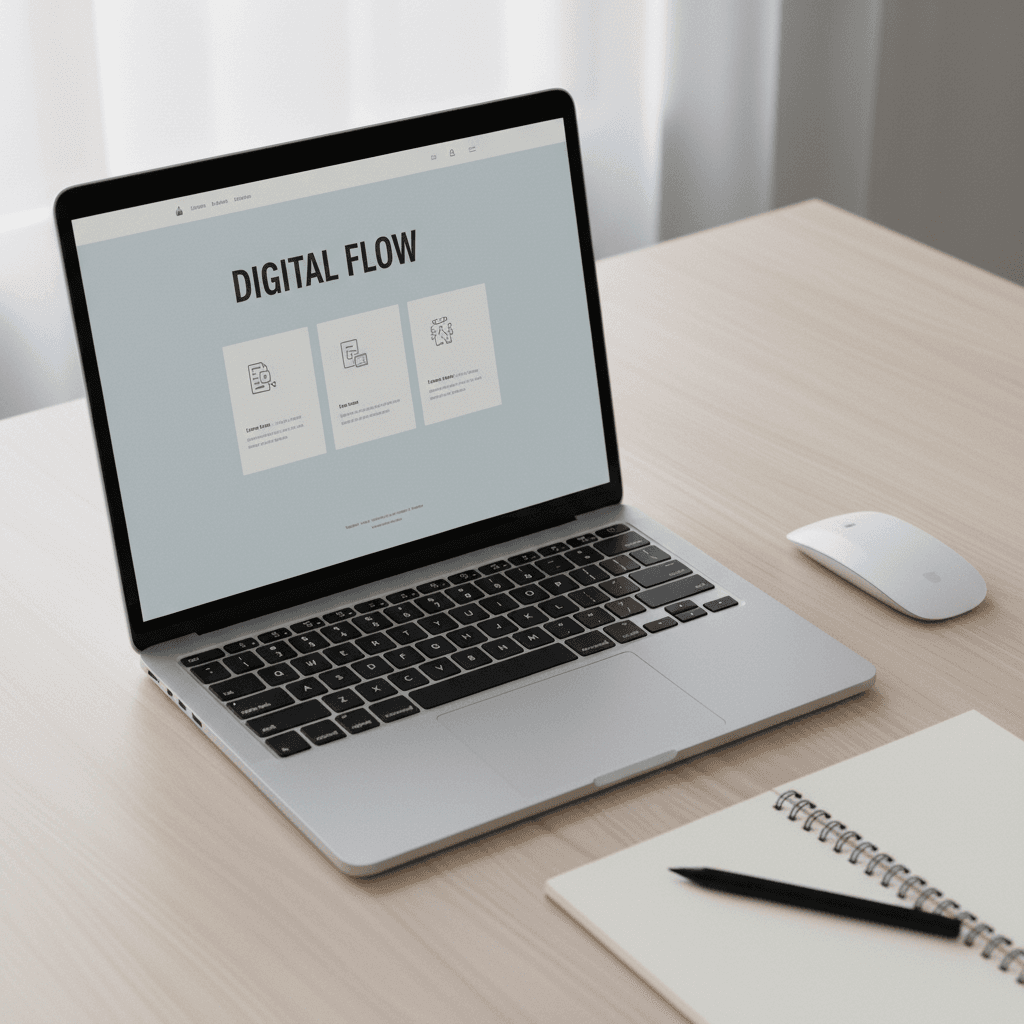 Laptop with a modern fast-loading website